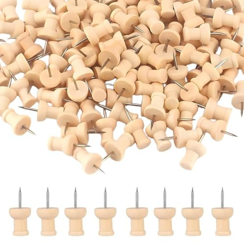 Pinnadeln Holz Pinwand Pins 100 STK Pinnwandnadeln Holz Reißnägel Schön Pins für Pinnwand Nadeln Korkplatte Fotos Handwerke