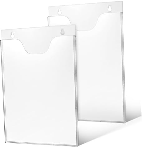 Wandmontierter Dokumentenhalter aus Acryl 2 Stück, Weiß | Akten und Zeitschriften, Platzsparende Wandbefestigung, Schlichtes Design für Büro und Klinik