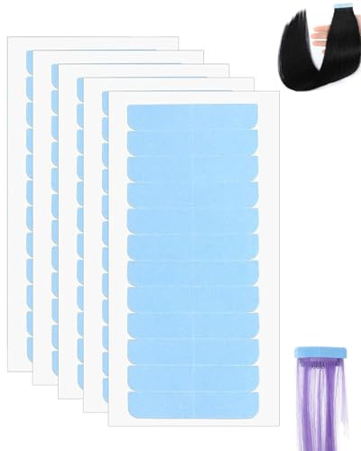 HUVZOR 60pcs Cinta Adhesiva para el Cabello, Cinta Adhesiva de Extensión de Pelo, Adhesivo Tape para Extensiones Cabello y Trama Cabello, Invisible Doble Cara Cinta Repuesto Peluca Impermeable