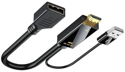 Adattatore HDMI A DisplayPort 4K A 60 Hz HD Da USB A DP Maschio A Femmina, Cavo Audio Compatibile Con Xbox/Laptop, Computer Desktop, Monitor Gioco PS5 For Connessione Dati(17CM)