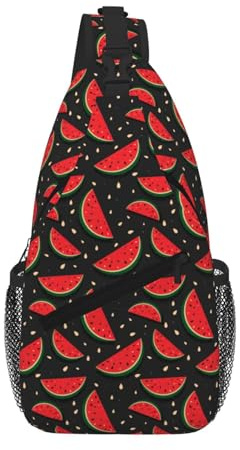 JBJGKHLP röd vattenmelon tryck unisex lätt kors bröstväska diagonal för resor vandring daglig midja ryggsäck