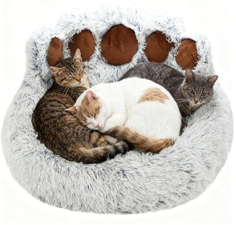 Plysch rund fluffig husdjurssäng, halkfri mjuk hundsäng, maskintvättbar kattsäng, donutformad gos, perfekt for hemmet(XXX-Large)