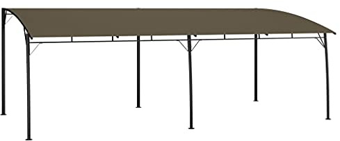 Pergola, tettoia per terrazza, 6 x 3 x 2,55 m, tortora | Acciaio verniciato a polvere, tetto in tessuto, montaggio semplice, utilizzabile come tettoia