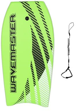 44 inch Body Board Ultimate Wavemaster Pro Bodyboard, Super EPS Core with Pro Quality Wrist Leash