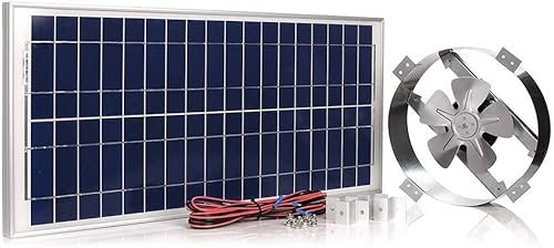 El potente ventilador solar Amtrak Solar de 40 vatios de acero galvanizado que enfría silenciosamente tu casa ventila tu casa, garaje o caravana y protege contra la acumulación de humedad