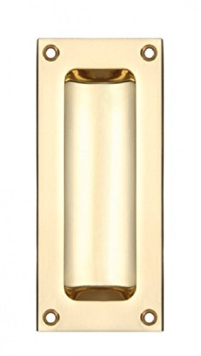 Zoo Hardware FB90 Rectangular Recessed Flush Door Pull Handle 102 x 45mm (Polished Brass)