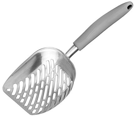 Streuschaufel Katzenstreu Schaufel,UEETEK Katzenklo Schaufel Katzen Schaufel Katzenschaufel mit Bequemem Gummi Langer Griff für Haustier Katzen Kätzchen,35 * 15CM (L * W)