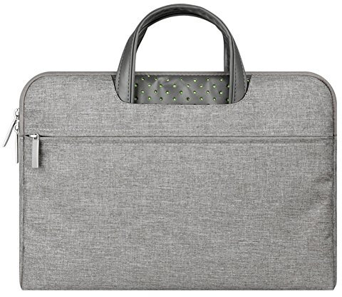 Laptop Sleeve Case Briefcase Spill Resistant Shockproof for 12.1 13 Laptops/Notebooks/Ultrabooks/Netbooks Light Grey