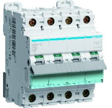 HAGER - Disjoncteur 4P 25kA courbe D - 16A 4 modules - NSN416