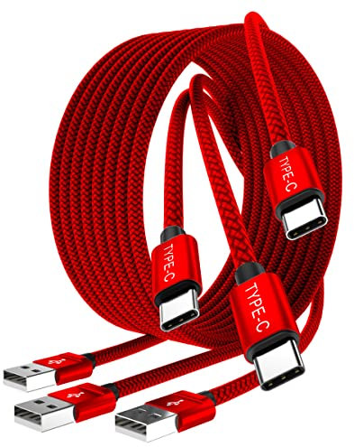 BASESAILOR USB Type C Charger Cable 3Pack 1/2/3M,Charging Cord for Kindle Fire HD 10 9th 2019,8 10th 2020,7 12th 2022,Paperwhite 2021 11th Gen,iPhone 17,iPad Air 5 Mini 6 7,Samsung Galaxy Z Flip Fold