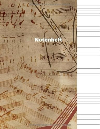 Notenheft: Notenheft,notenblatt leer,notenheft blanko,Dickes Notenbuch - 100 Seiten - hohe Qualität