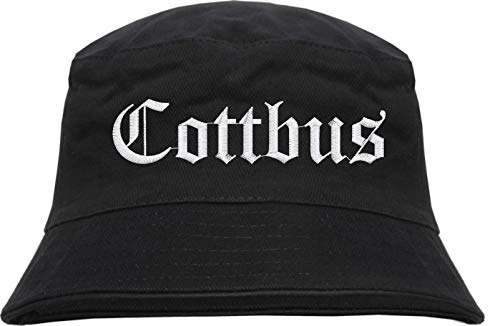 HB_Druck Cottbus Fischerhut - Bucket Hat - Bestickt - Anglerhut Hut Schwarz L/XL