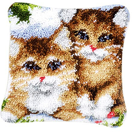 Tubayia Housse de coussin à nouer - Motif chat - Pour enfants et adultes