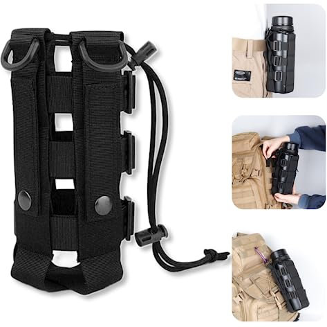 BUENTYA Tactical Molle Water Carrier: Waterproof Adjustable Pouch with Drawstring - for Canteens & Bottles in Hiking/Camping/Backpacking