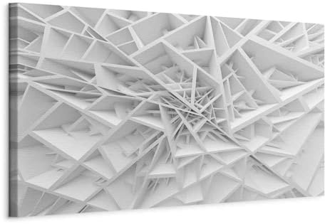 murando Acoustic Canvas Wall Art 3D effect 120x40 cm / 47 x 16 picture with acoustic foam sound absorption print image Artwork 1 pc room acoustics soundproofing grey white a-B-0039-b-a