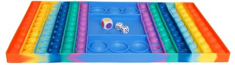 alldoro 67151 Pop-It Würfelspiel für 2 Spieler, Plopper-Spielzeug, Fidget Toy, Stressabbau für Kinder und Erwachsene, bunt