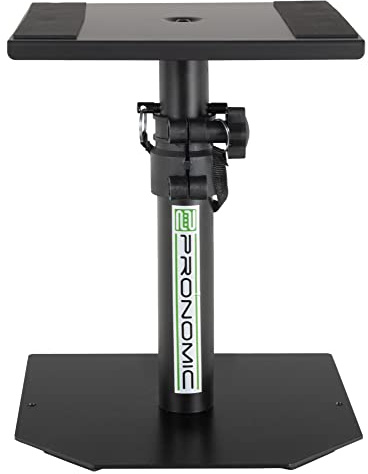Pronomic SLS-36P BK Tischstativ für Studio Monitore - Stabiles Boxenstativ für Studiomonitore - Hohe Ausführung - Höhenverstellbar von 25,5 bis 41 cm - Ablagefläche mit Moosgummistreifen - Schwarz