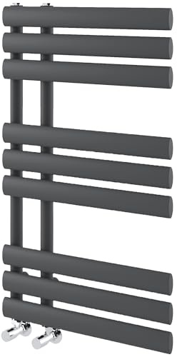 Go Bathrooms Grey Heated Towel Rail Radiator 820 x 500mm Ladder Style Bathroom Towel Radiator Central Heating Mild Steel Designer Towel Warmer