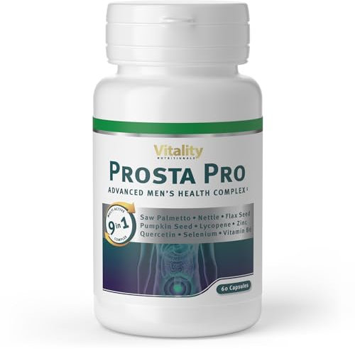 Prostate et Confort Urinaire. Complexe avec 600 mg d'Extrait de Citrouille, Zinc et Sélénium. Sans additif, Sans OGM, Végétalien. 60 Capsules pour la prostate. Vitality Nutritionals by VitaminExpress