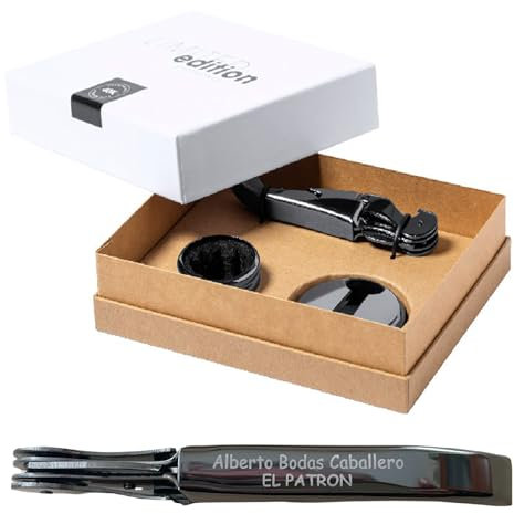 Regalo Grabado - Sacacorchos Personalizado con Accesorios para Vino | Edición Limitada | Acero Inoxidable | Grabado en 24h | Diseño Elegante y Caja Presentación.