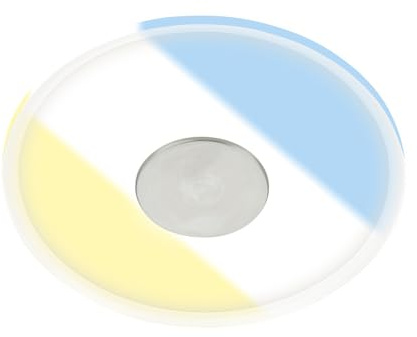 BRILONER – Einbaulampe Badezimmer, IP44, Einbauleuchte 12cm, Deckenstrahler 6W, 640lm, LED Spot, Deckenspots flach, Badezimmerlampe, Weißton des Lichtes einstellbar, weiß