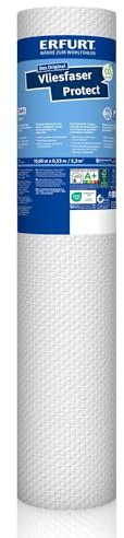 Erfurt Vliesfaser Protect 211 Weiß überstreichbare Vliestapete weisse Strukturtapete 1 Rolle 10.05 x 0.53m