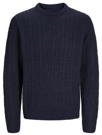 JACK&JONES Herren Jprbludiogo Cable Knit Pack Strickpullover, Night Sky/Detail:Full Structure, Medium