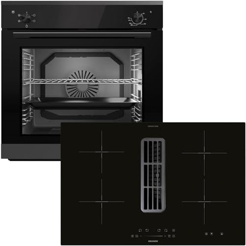 Oranier Einbau-Backofen Set EBS220 autark - 5 Funktionen & Induktionskochfeld 80 cm mit Kochfeldabzug KFA390-4 Kochzonen & Slider-Steuerung