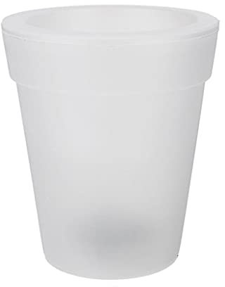 Myazs Solar Power LED Illuminated Planter Vase ABS Material, Outdoor Garden Landscape Lamp, White, 11x19x16.5x13cm