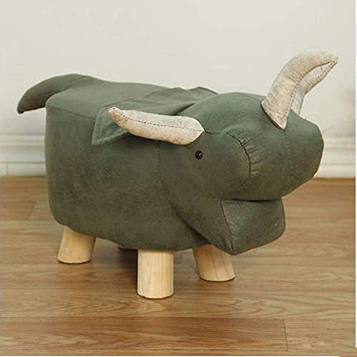 Tabouret Repose-Pieds Ottoman en Forme d'éléphant de Vache, Petit Tabouret en Bois antidérapant, créatif, Tabouret décoratif pour Changer de Chaussures, 59 x 22 x 26 cm