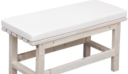 Sitzkissen für Gartenbank, 2-/3-Sitzer, wasserdicht, dick, lang, Sitzkissen, Matte für Zuhause, Garten, Terrasse, Schaukel, Outdoor (100 x 40 cm, Weiß)