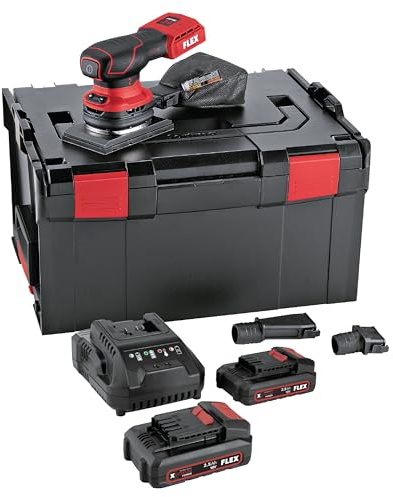 Flex Akku-Exzenterschleifer OSE2-80 18-EC/2.5 Set (mit Akku, inkl. Schnellladegerät, 4 Stufen Drehzahlvorwahl, Multisander mit Drehzahlregelung 18 V) 532086