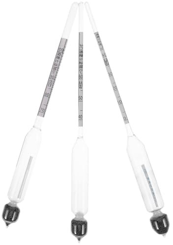 Amosfun 3stücke Hydrometer Für Wein Und Schnaps Mit Thermometer Zum Messen Von Alkoholgehalt Und Zucker Aus Sicherem Glas Für Präzise Ergebnisse