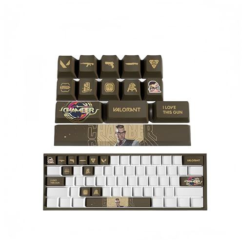 PHJEDXCM （VALORANT） keyboard caps(14) PC Gaming Mechanical Keycap Enter Keycap Numpad Custom Keycaps Laser Engraved with Any Mechanical Keyboard (CHAMBER)