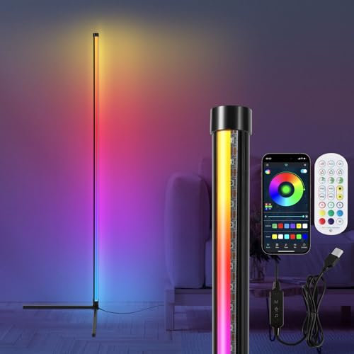 Peviasot 2x 150cm led stehlampe, led stehlampe wohnzimmer, rgb stehlampe, Musikmodus/Timerfunktion, dimmbar/farblich einstellbar, mit Fernbedienung/App, Schlafzimmer, Spielzimmer, Wohnzimmer