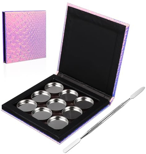 HAPINARY Magnetische Makeup Palette Mit Rundem Metallfach Und Spatel Leere Lidschattenpalette Für Lippenstift Und Puder Tragbar Für Frauen Und Profis