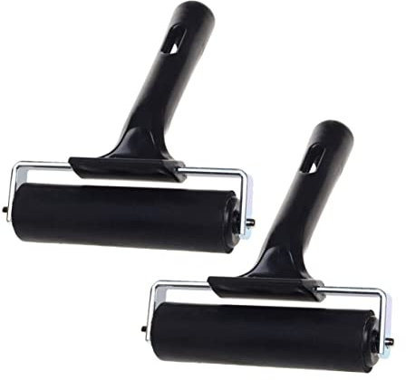 DIYEAH 2stücke Farbwalzen Zum Druck Und Basteln Glatter Walzenzylinder Für Gleichmäßige Farbverteilung Leichter Kunststoff Einfache Handhabung Und Komfortabler Griff