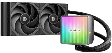 Sudokoo NEXAURA 240 CPU Wasserkühlung : AIO Wasserkühlung 240mm mit 2x FDB PWM Lüfter & ARGB PWM Leise Pumpe van 2500–3600 RPM - CPU Kühler TDP 280W für Intel LGA 1851/1700/1200/115X AMD AM5/AM4