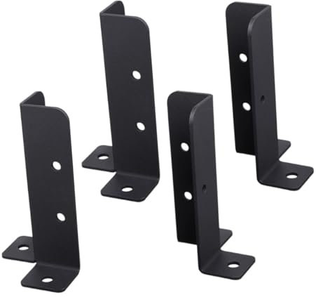 GANAZONO 4pcs Fence Post Anchor Brackets Heavy Duty Steel Deck Post Base Brackets Mailbox Mounting Kit for Garden Railing and