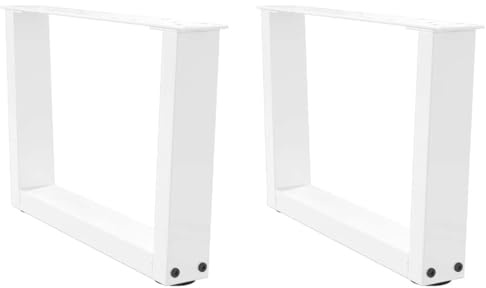 Natulvd Robuste Tischbeine, 2er-Set, 30 cm hoch, Trapez-Schreibtischbeine mit verstellbaren Füßen, Matte und Schrauben, Industriestahl-Möbelbeine für Esstisch, Schreibtisch (50 x 30 cm, weiß)