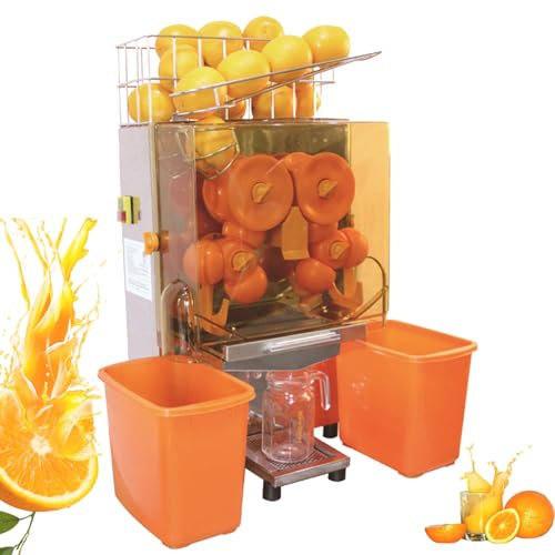 Spremiagrumi professionale, macchina for spremere l'arancia con filtro estraibile, estrattore di succo automatico da 110 V, spremiagrumi for 20 arance al minuto, 2 secchi for la raccolta delle bucce