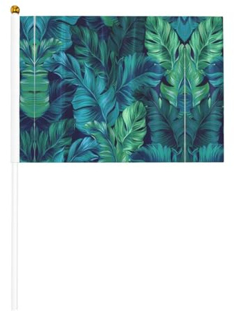 Drapeau à main avec feuilles de palmier tropicales pour célébration d'événements royaux pour barbecue, décoration de fête, ports, événements, décorations de jardin