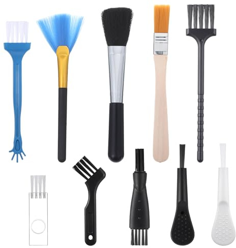 Bewudy Lot de 10 brosses de nettoyage antistatiques - Ensemble de brosses de nettoyage en nylon - Ensemble de nettoyage portable pour ordinateur - Brosse de clavier pour ordinateur - Pour clavier