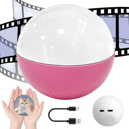 dijiusidy Erinnerungskugel Video, 2,7 Zoll Crystal Ball Video-Player, Personalisierte Digitale Erinnerungsanzeige, hochladbare Fotos, Videos für Weihnachten, Hochzeit, Jubiläum (Rosa)