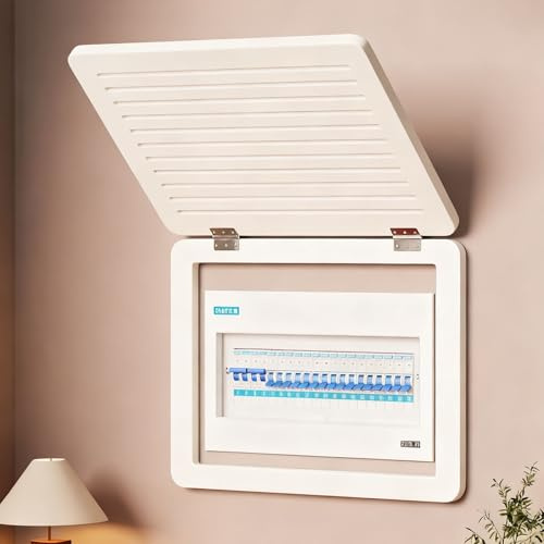 Vibeo Tapa Cuadro electrico Tapa Abatible Blanca para Caja de Interruptores, Gabinete con Tapa Transpirable para Caja de Fusibles, Tapa Decorativa para Caja de Medidores(10x8in/25x20cm)