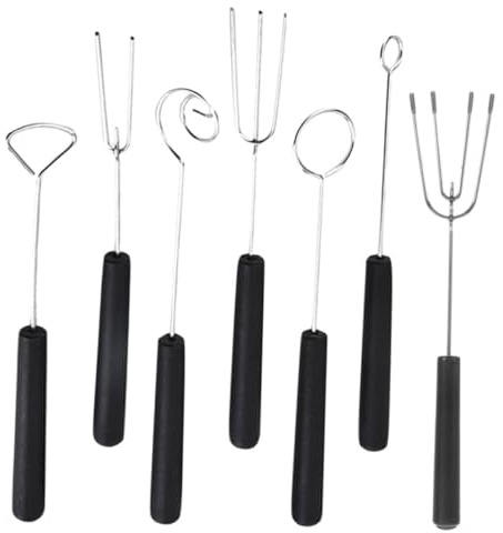 BESPORTBLE Ensemble D’Outils pour Tremper Le Chocolat 7 Pièces en Acier Inoxydable Fourchettes à Tremper 3 Dents et Cuillère Pâtisserie et Confiserie Usage Maison et Professionnel
