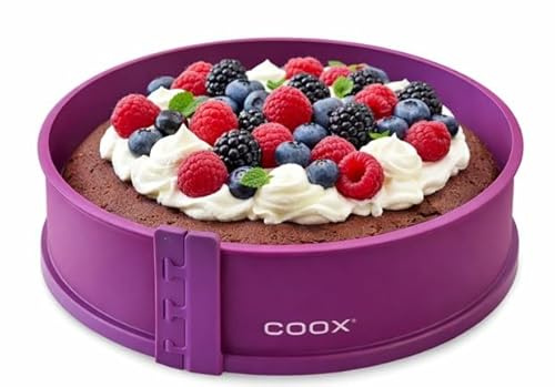coox Springform mit Glasboden ⌀ 26 cm in lila, backen und direkt auf der Glasplatte servieren und schneiden, kein Umsetzen nötig (Lila)