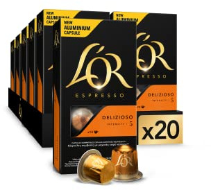 L'OR Espresso Cápsulas de Café Delizioso | Intensidad 5 | 200 Cápsulas Compatibles Nespresso (R)