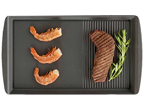 Oranier emaillierte Grillplatte Induktion - nur für Oranier KXI - FLI und KFL Kochfelder mit brückbarer Bräterzone geeignet