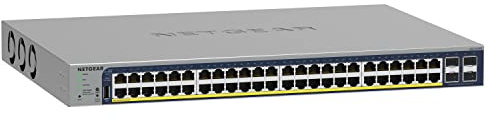 NETGEAR 52-Port PoE Gigabit Ethernet Smart Switch (GS752TPP) - Managed, optionales Insight Cloud Management, 48 x PoE+ @ 760W, 4 x 1G SFP, Desktop oder Rackmount und begrenzter lebenslanger Schutz